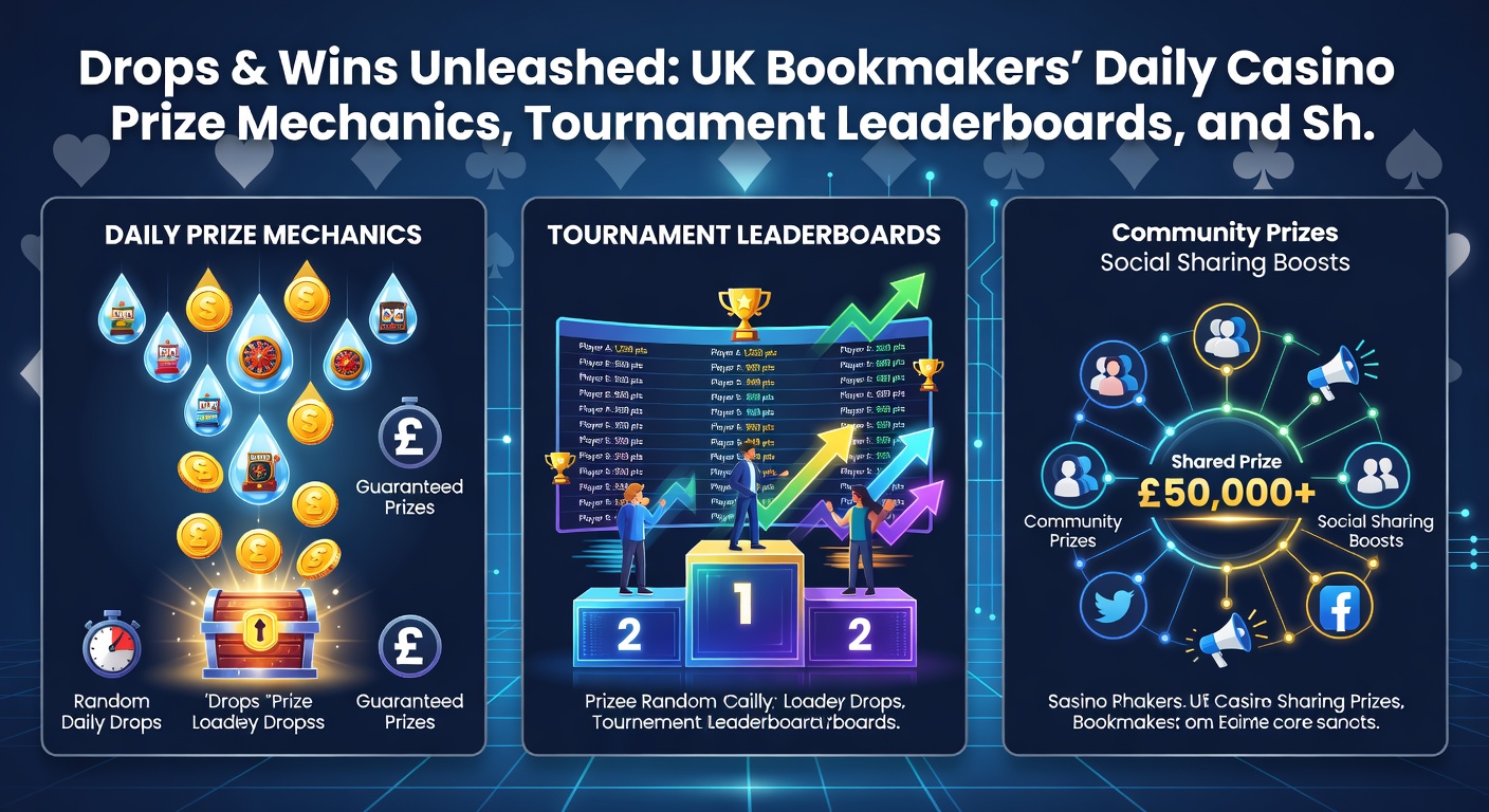 Dynamic leaderboard screenshot from a Drops & Wins tournament on a UK bookmaker site, showing top players' multipliers and prizes
