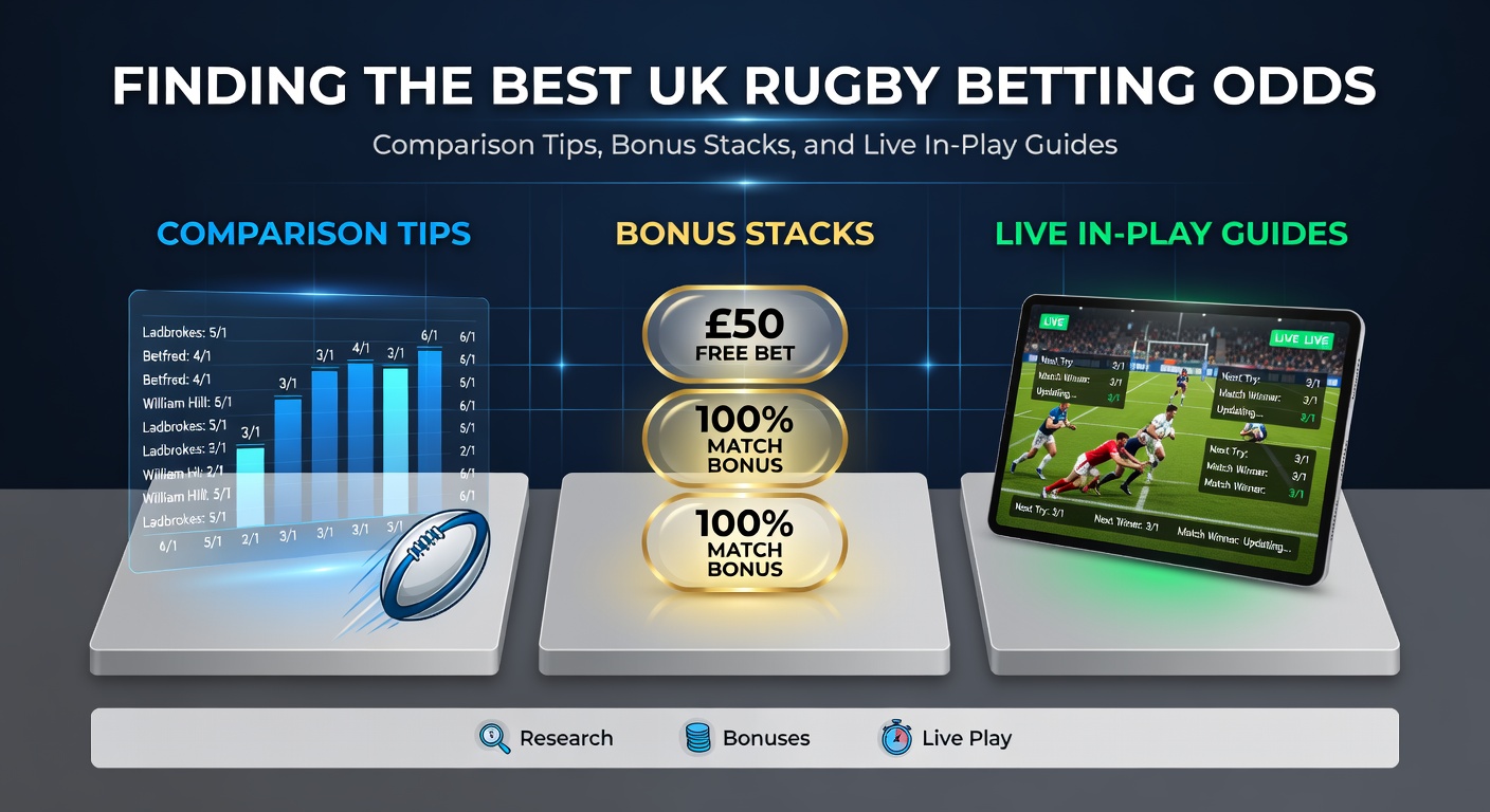Close-up of a rugby betting interface showing live in-play odds during an intense union match, with bonus icons highlighted