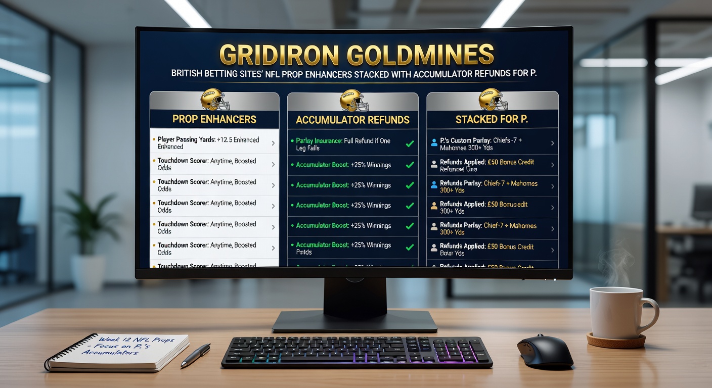 Close-up of a UK betting app screen displaying stacked NFL prop bets with refund icons during a playoff game