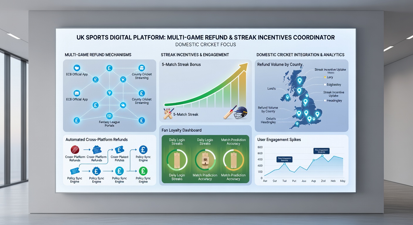 Dashboard view of streak bonus tracking and multi-match refund calculations for UK domestic cricket on a British betting platform