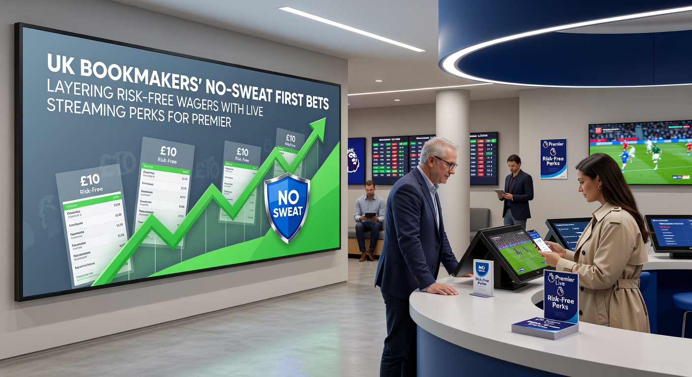 Close-up of a mobile betting app showing a live Premier League stream alongside a no-sweat bet slip, emphasizing seamless integration for users
